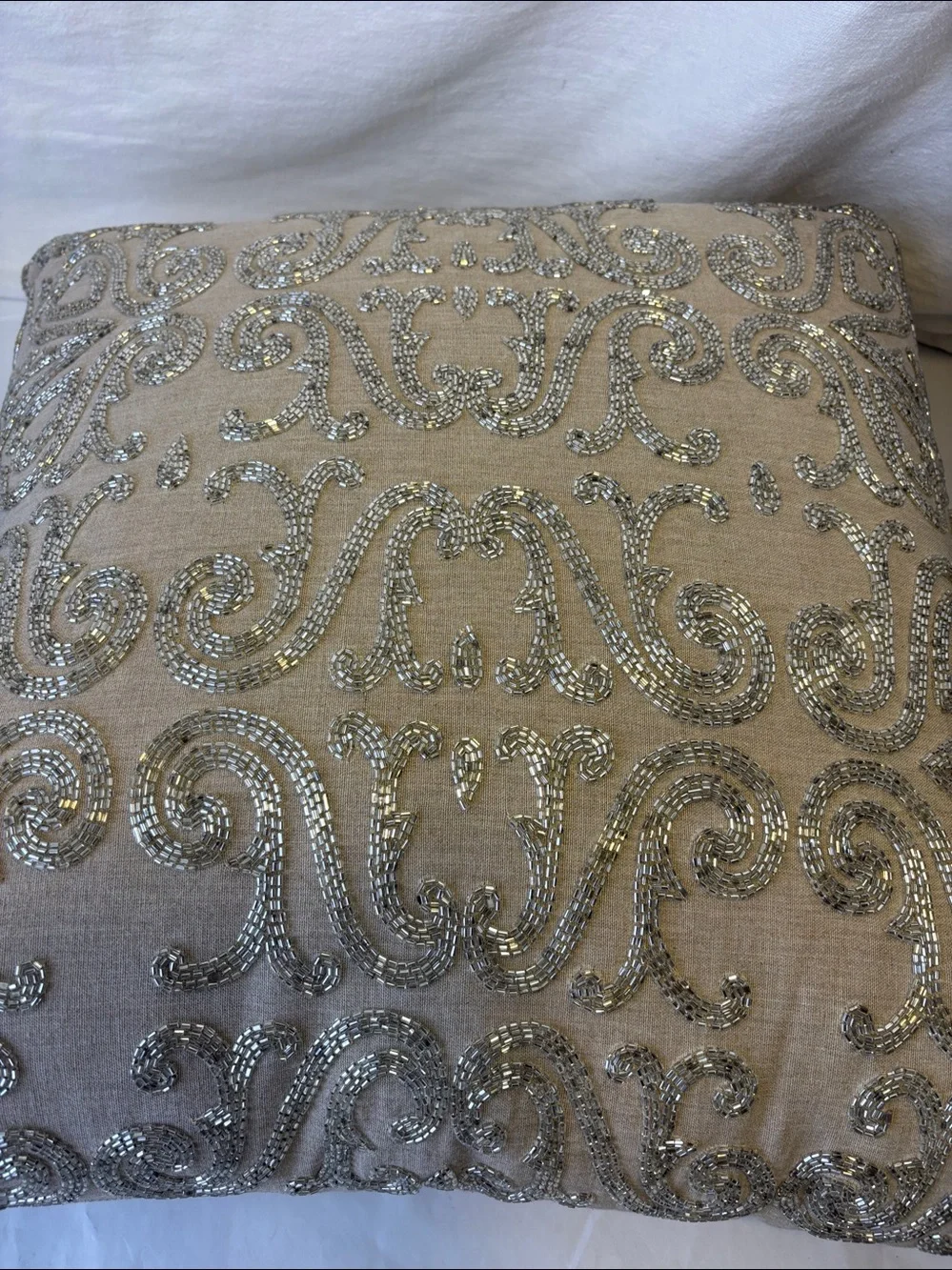 Callisto Home Beaded Decorative Pillow